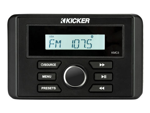 KICKER KMC3 Weather-Resistant Gauge-Style Media Center w/Bluetooth [46KMC3]