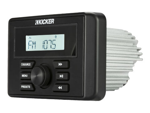 KICKER KMC3 Weather-Resistant Gauge-Style Media Center w/Bluetooth [46KMC3]