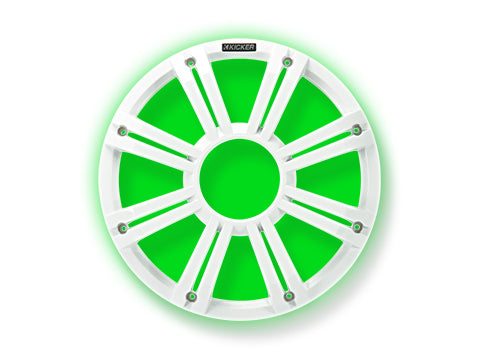 KICKER KMG12 12" Grille f/KM12 KMF12 Subwoofers - White, LED Lighting [45KMG12W]