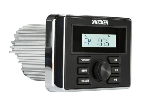 KICKER KMC3 Weather-Resistant Gauge-Style Media Center w/Bluetooth [46KMC3]