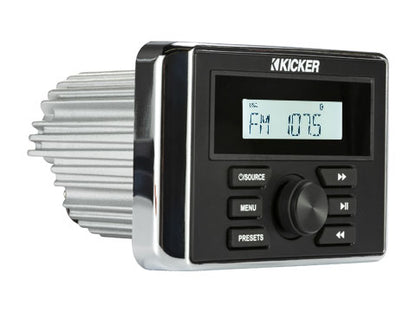 KICKER KMC3 Weather-Resistant Gauge-Style Media Center w/Bluetooth [46KMC3]