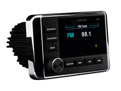 KICKER KMC4 Weather-Resistant Gauge-Style Media Center w/Bluetooth [51KMC4]
