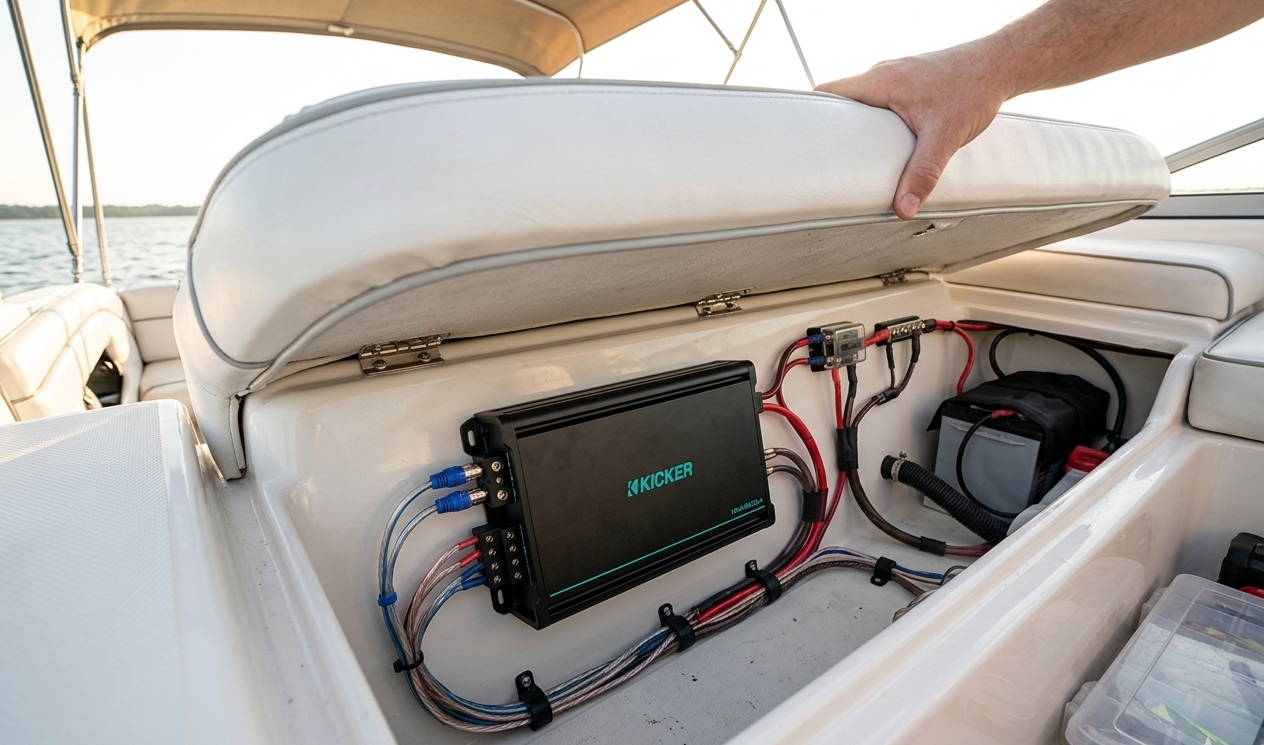 Kicker 48KMA600.4 Marine 4-Channel Amplifier 600W Class-D Boat Amp