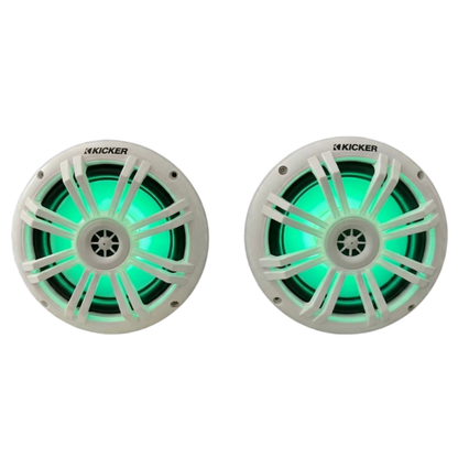 Kicker Marine Audio Bundle – 4x 6.5″ RGB Speakers, 6-Channel Amp &