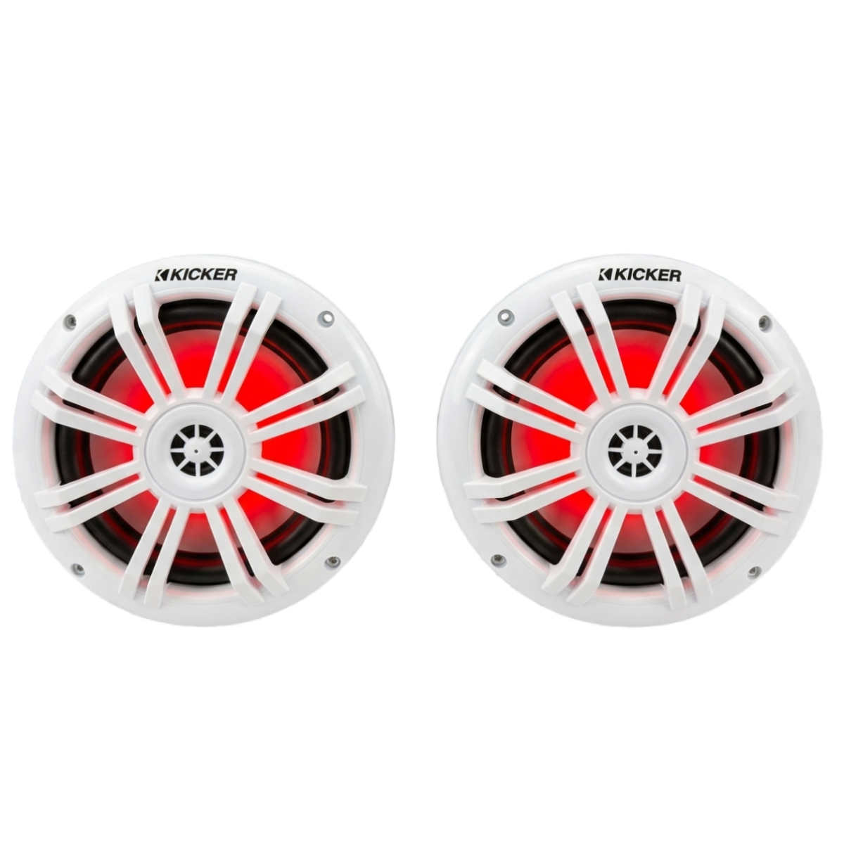 Kicker Marine Audio Bundle – 4x 6.5″ RGB Speakers, 6-Channel Amp &