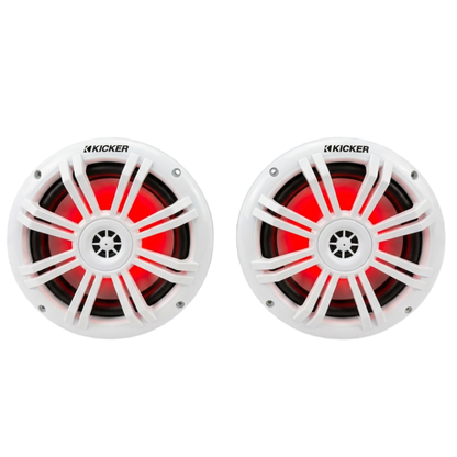 Kicker Marine Audio Bundle – 4x 6.5″ RGB Speakers, 6-Channel Amp &