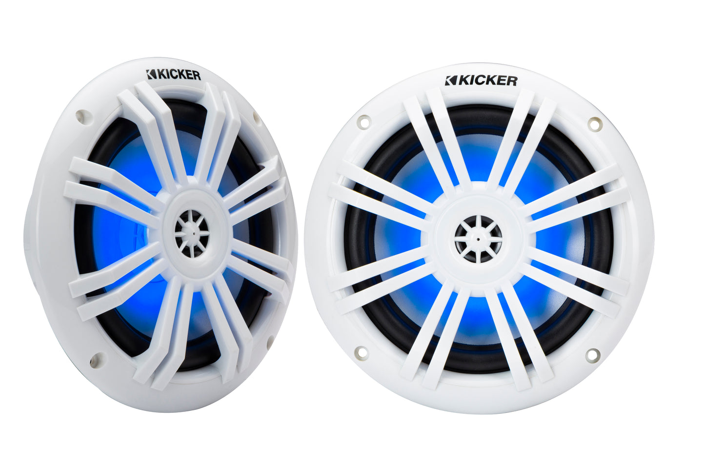 Kicker 51KM604WL 6.5" Marine With RGB LED Lighting Boat Speakers