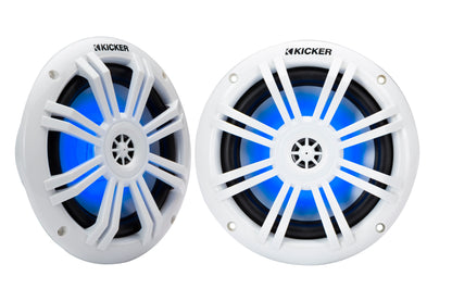 Kicker Marine Audio System – 4× 6.5″ RGB Speakers, 4-Channel Amp,