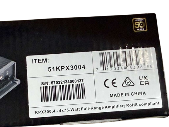 KICKER KPX300.4 4x75W Full-Range Compact Amplifier [51KPX3004]
