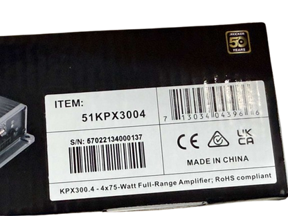 KICKER KPX300.4 4x75W Full-Range Compact Amplifier [51KPX3004]