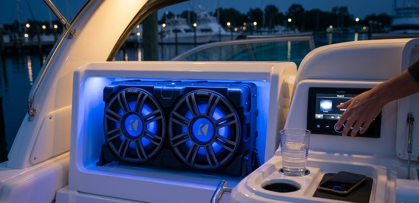 Kicker 51MWLE102 10" 2 Ohm Marine Loaded Subwoofer Enclosure with