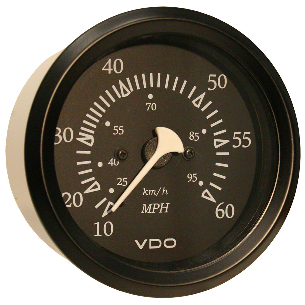 VDO Cockpit Marine 85mm 338 60 MPH Pitot Speedometer  Black DialBezel 26011795