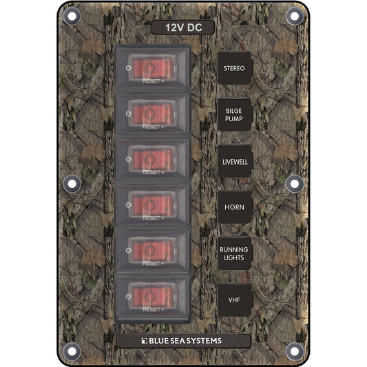 Blue Sea 4325 Circuit Breaker Switch Panel 6 Position  Camo 4325