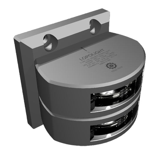 Lopolight Series 301106  Double Stacked Stern Light  3NM  Vertical Mount White  Silver Housing 301106ST