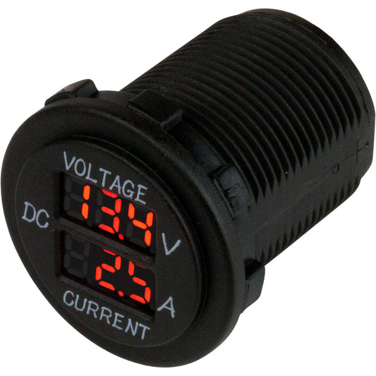 SeaDog Round Voltage  Amp Meter  6V30V  0 Amp  10 Amp Meter 4216251