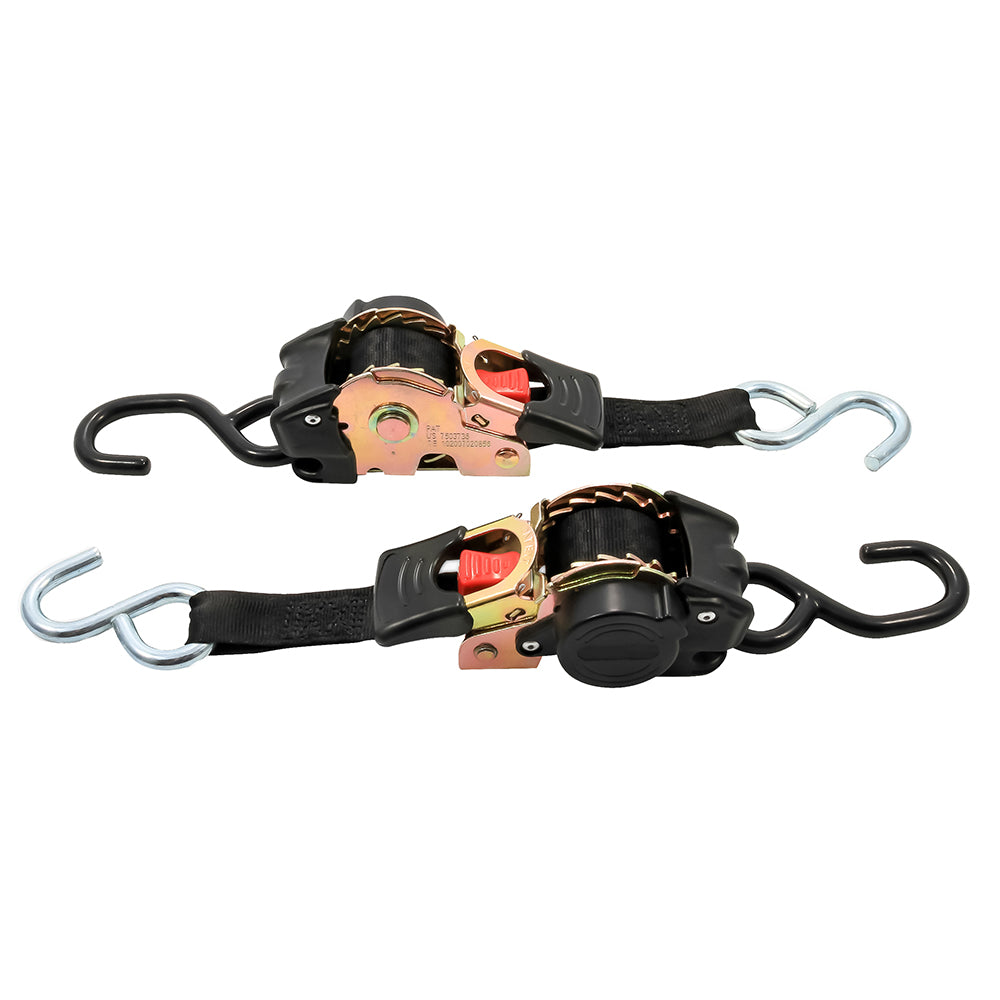 Camco Retractable TieDown Straps  1 Width 6 Dual Hooks 50033