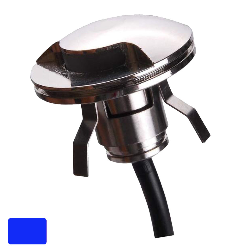 Lunasea 316 Polished Stainless Steel LED Waterproof Courtesy Light  Blue  12VDC Only LLB571B0100