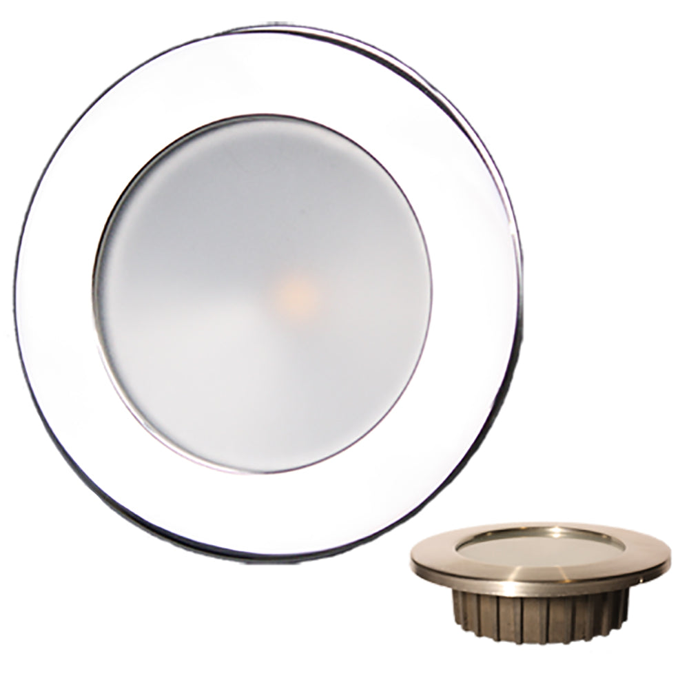 Lunasea ZERO EMI Recessed 35 LED Light  Warm White Blue wPolished Stainless Steel Bezel  12VDC LLB46WB0ASS