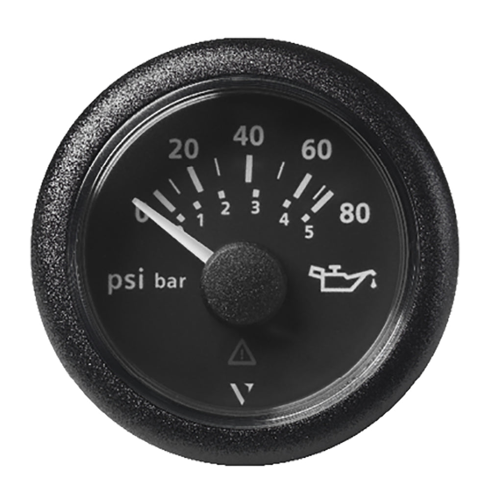 Veratron 52MM 2116 ViewLine Oil Pressure Gauge 80 PSI5 Bar  Black Dial  Round Bezel A2C59514128