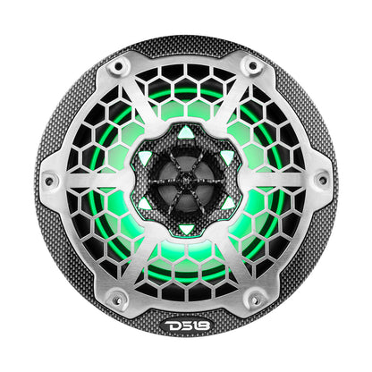 DS18 HYDRO 65 2Way Marine Speakers wRGB LED Lights 300W  Black Carbon Fiber CF65