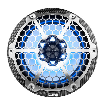 DS18 HYDRO 8 2Way Marine Speakers wRGB LED Lights 450W  Black Carbon Fiber CF8