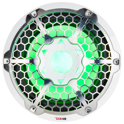 DS18 HYDRO 10 Subwoofer wRGB Lights  600W  White NXL10SUB