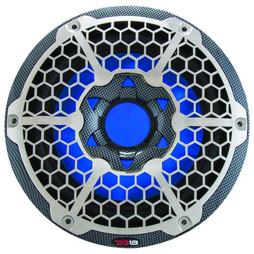 DS18 HYDRO 10 Subwoofer wRGB Lights  600W  Carbon Fiber CF10SUB