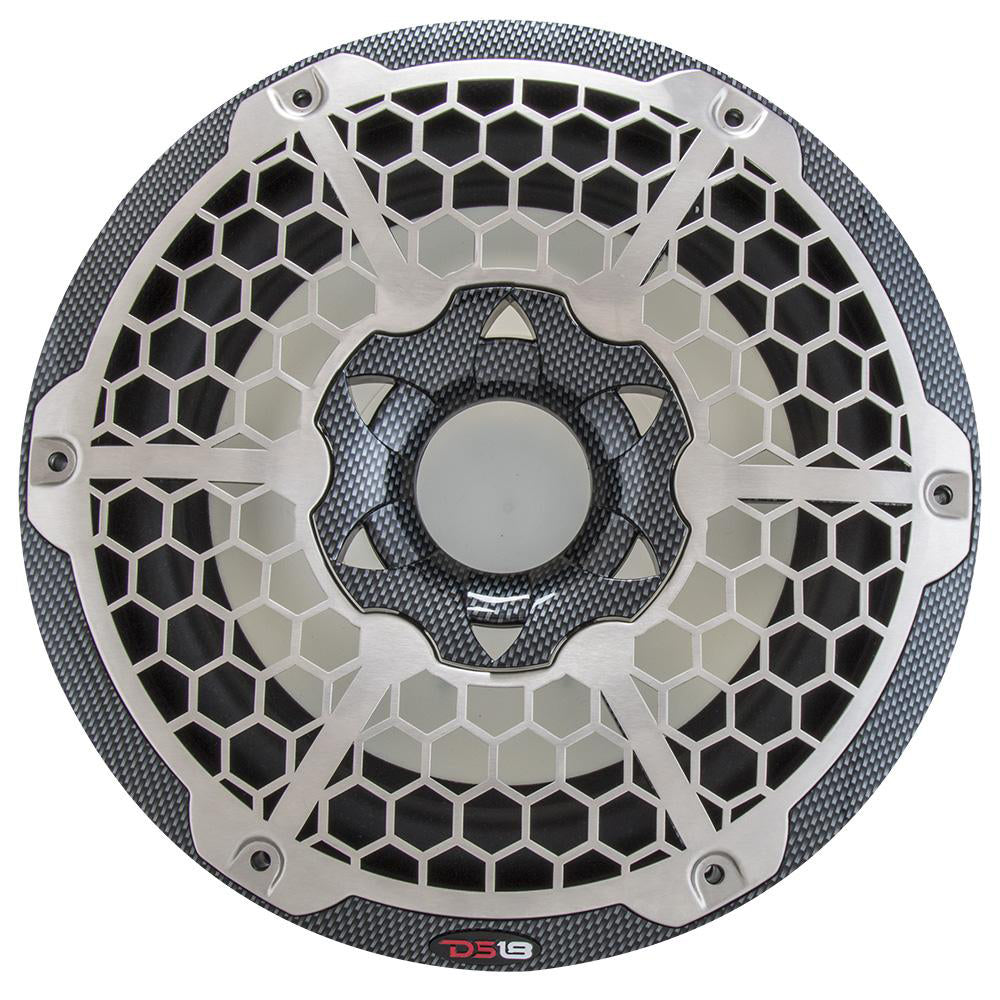 DS18 HYDRO 10 Subwoofer wRGB Lights  600W  Carbon Fiber CF10SUB