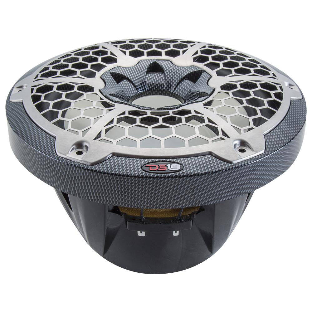 DS18 HYDRO 10 Subwoofer wRGB Lights  600W  Carbon Fiber CF10SUB