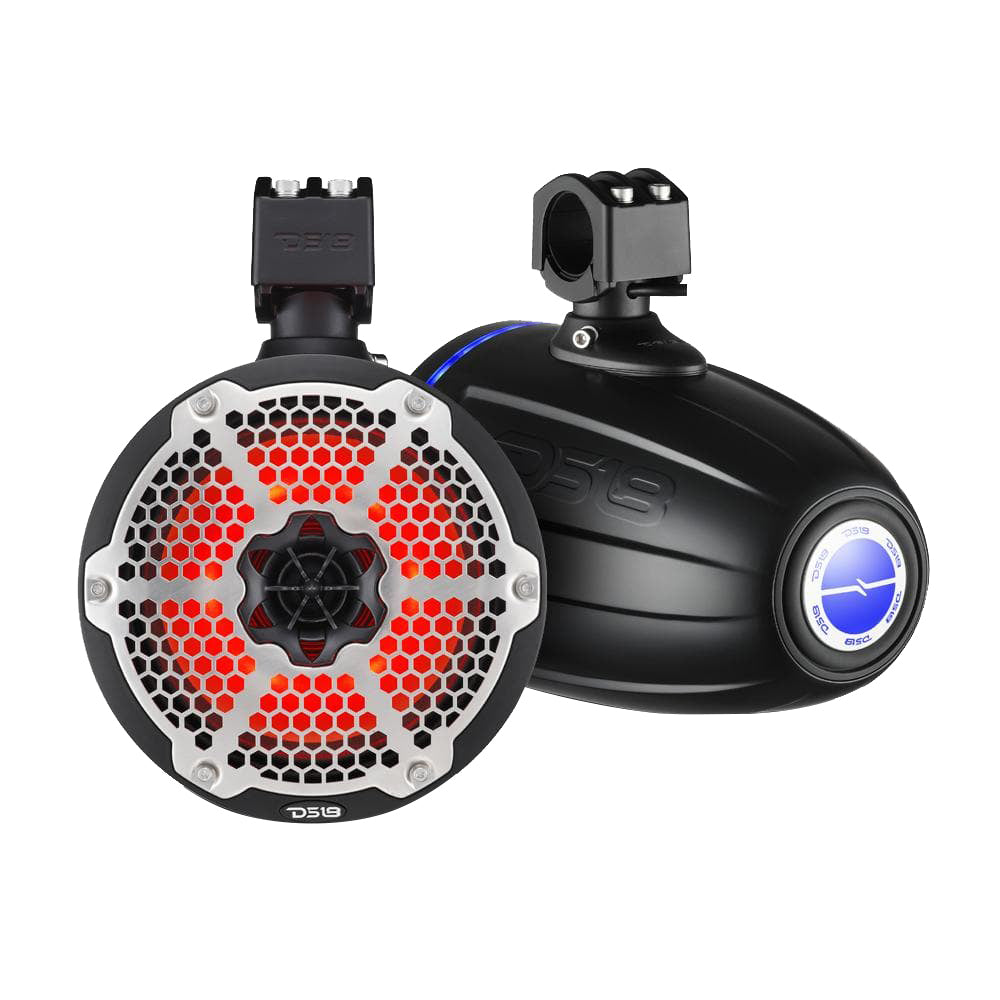 DS18 Hydro 65 Neodymium Wakeboard Speakers w1 Driver and RGB LED Lights  450W  Black NXLX6TPNEOBK