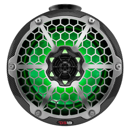 DS18 HYDRO 8 Compact Wakeboard Pod Tower wRGB Light  375W  Black Carbon Fiber CFPS8