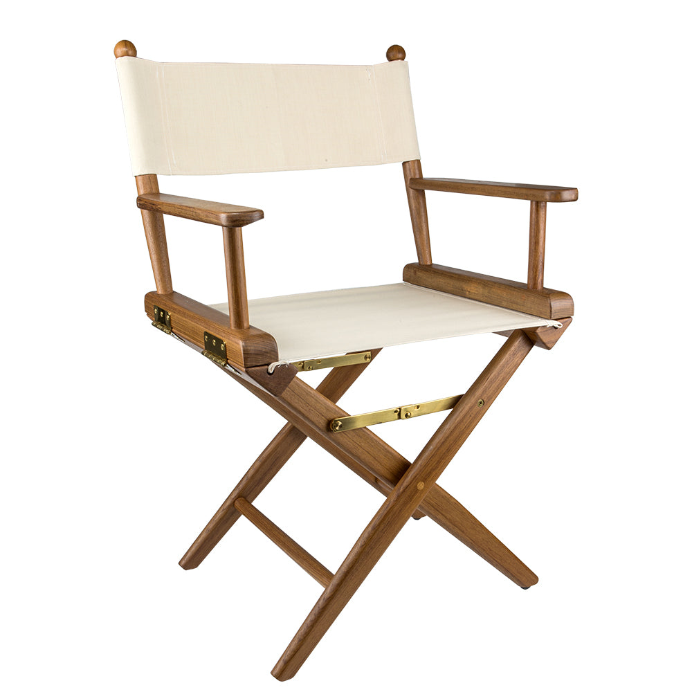 Whitecap Directors Chair wNatural Seat Covers  Teak 60044