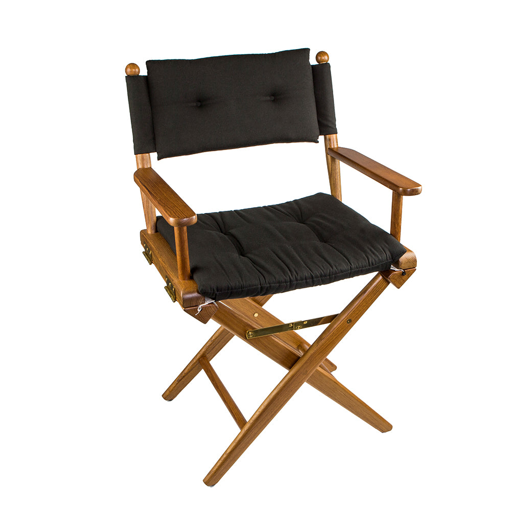 Whitecap Directors Chair wBlack Cushion  Teak 61041