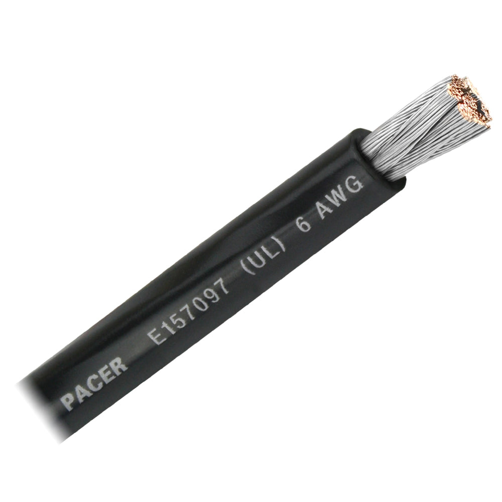 Pacer Black 6 AWG Battery Cable  Sold By The Foot WUL6BKFT
