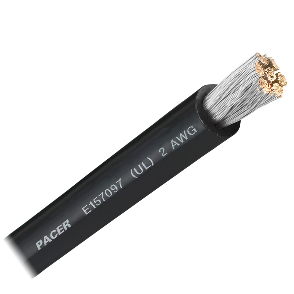 Pacer Black 2 AWG Battery Cable  Sold By The Foot WUL2BKFT