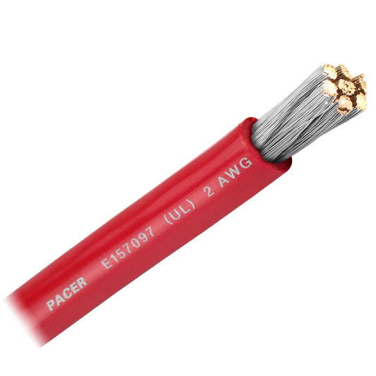 Pacer Red 2 AWG Battery Cable  Sold By The Foot WUL2RDFT