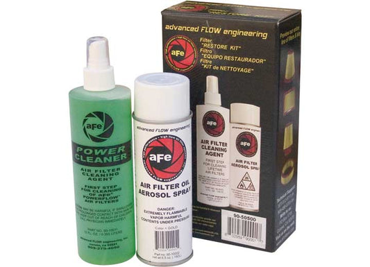 aFe Power Air Filter Restore Kit- 5.5 OZ Oil (Blue) & 12 OZ Aerosol Power Cleaner - Air Filter Cleaners