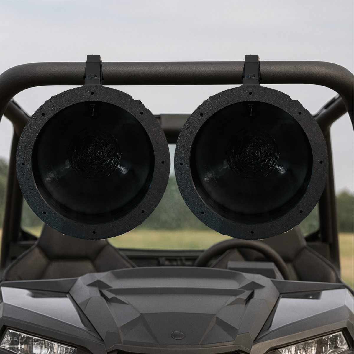 Universal 6.5" Marine & ATV Speaker Enclosures with Metal Swivel Clamps – Fits 1" to 2" Roll Bars, Waterproof Empty Pods for Boat, UTV, Jeep, Wakeboard Tower