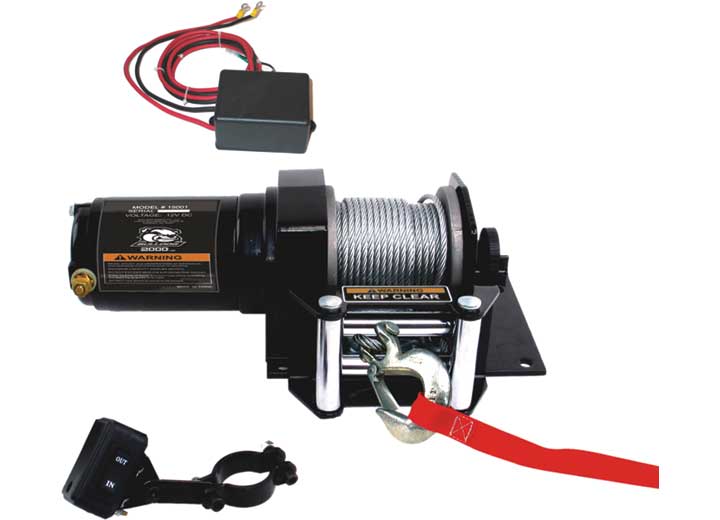 Bulldog Winch 2000LB Atv Winch With Mini-rocker Switch, Mounting Channel, Roller Fairlead - ATV/UTV Winches
