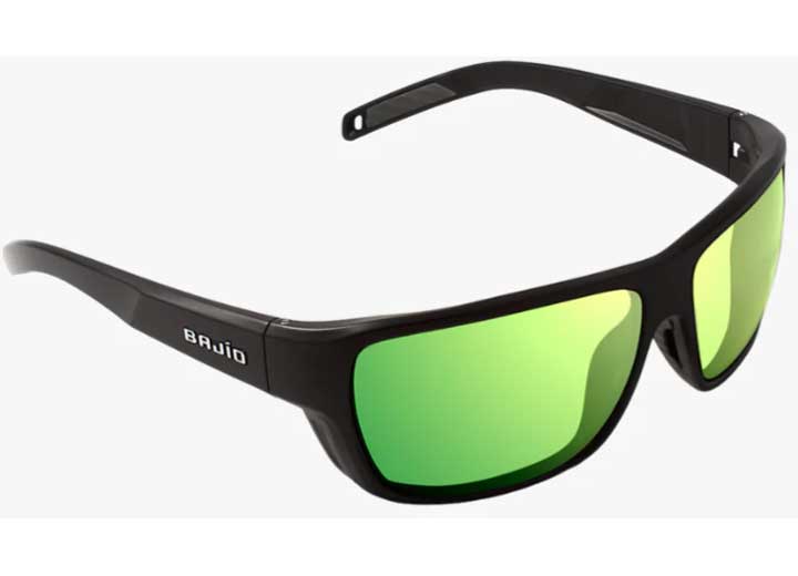Bajio Sunglasses Rigolets Green Mirror Glass Black Matte - Sunglasses