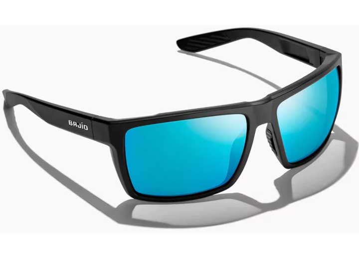 Bajio Sunglasses Stiltsville Blue Mirror Glass Black Matte - Sunglasses