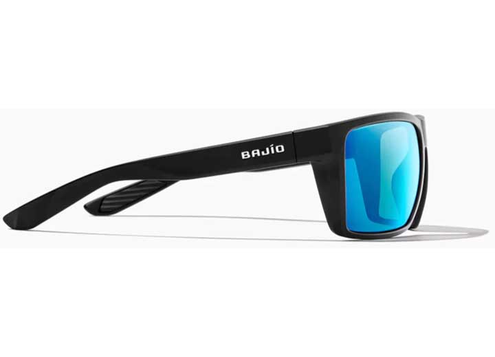 Bajio Sunglasses Stiltsville Blue Mirror Glass Black Matte - Sunglasses
