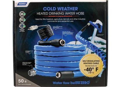 Camco Heated Drinking Water Hose -40, 50FT,5/8IN ID (E/f) Cetlus, Llc - Heated Water Hoses