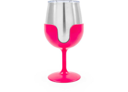 Camco Life IS Better AT The Campsite Wine Tumbler Set (Blue/pink) - Insulated Drinkware