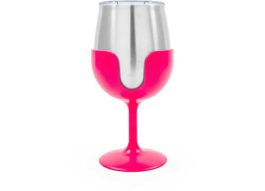 Camco Life IS Better AT The Campsite Wine Tumbler Set (Blue/pink) - Insulated Drinkware