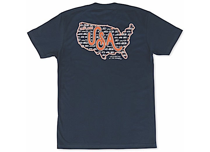 Camco Life IS Better AT The Campsite Shirt, Explore Usa, Navy, Large - T-Shirts & Tank Tops