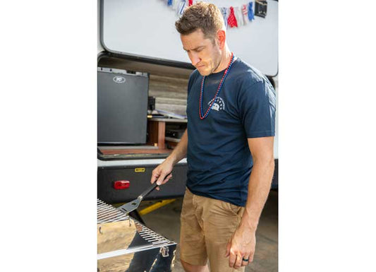 Camco Life IS Better AT The Campsite Shirt, Explore Usa, Navy, Medium - T-Shirts & Tank Tops