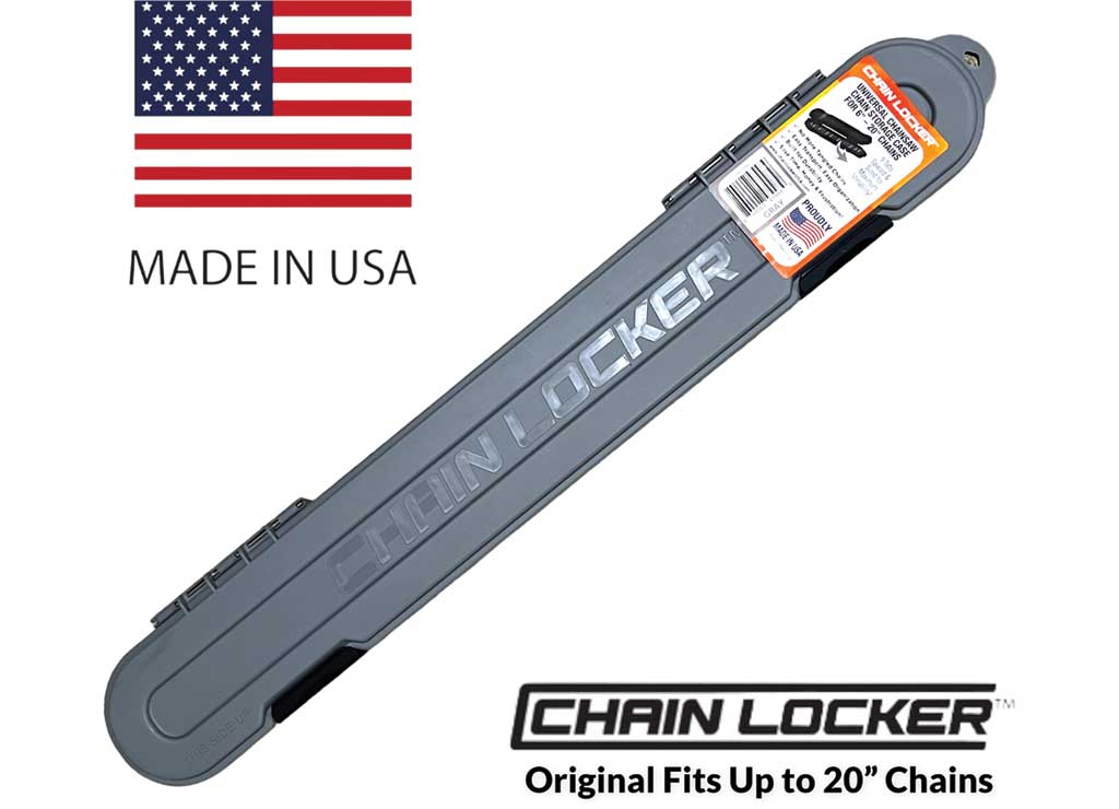 Chainlocker USA Original Chain Locker Chainsaw Chain Storage, Single Row, Fits UP TO 20IN, Gray - Chainsaw Chain Storage