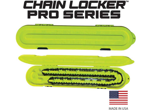 Chainlocker USA Pro Series Chain Locker Chainsaw Chain Storage, 2 Rows, For Long Chains, Yellow - Chainsaw Chain Storage