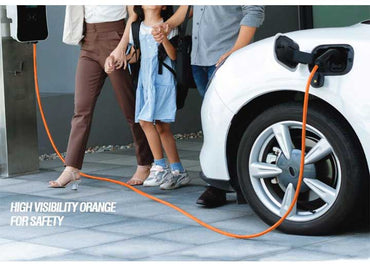 Design Engineering, Inc./ DEI EV Charger Cord Cover, Fits 3/4IN-1IN Dia Cables, 20FT, Orange - Electric Vehicle Extension Cords